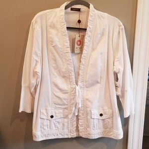 XCVI White Tie Front Jacket size 2X